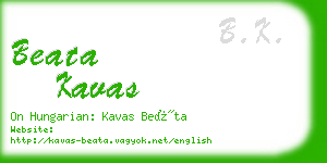 beata kavas business card